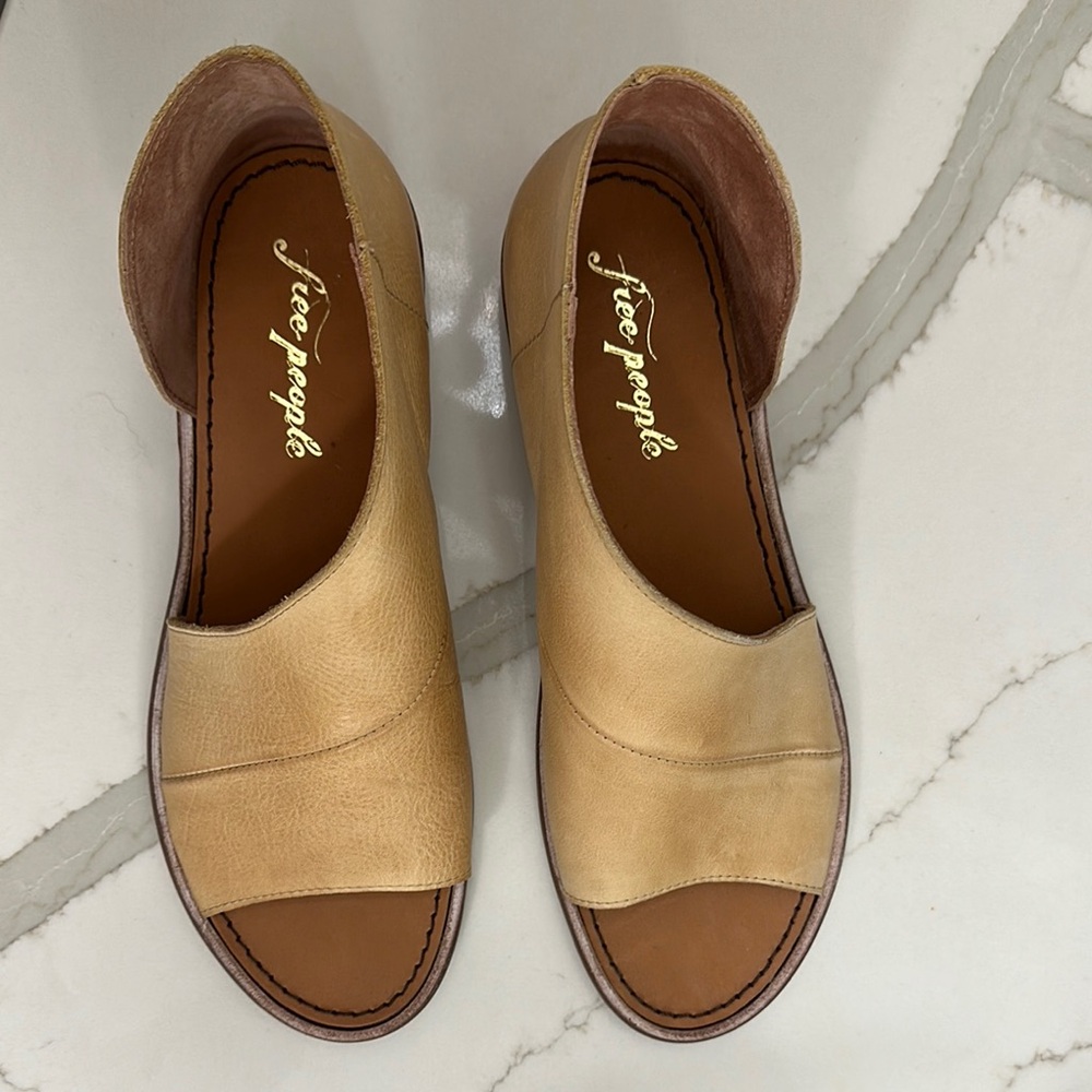 Free People Tan Mules Modern Minimalist Design
